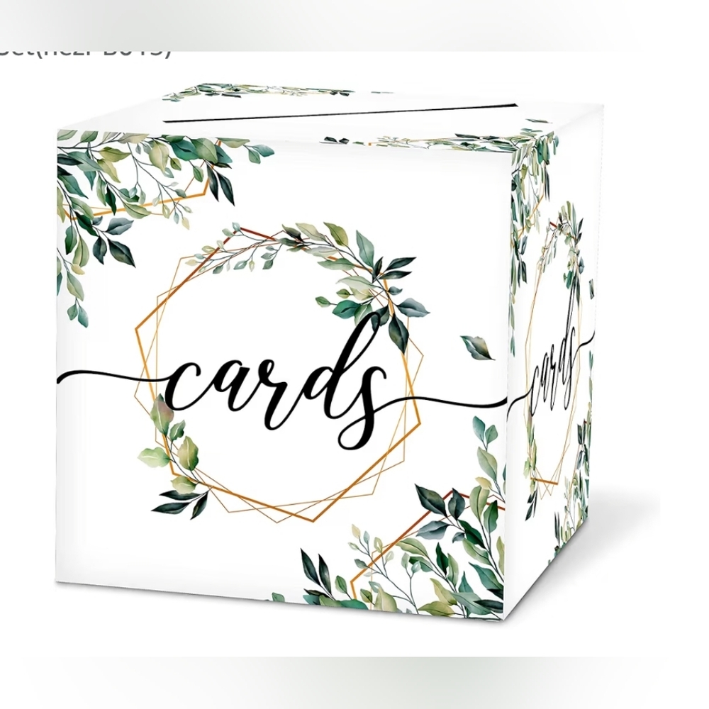 New Floral Card Box with Greenery Design